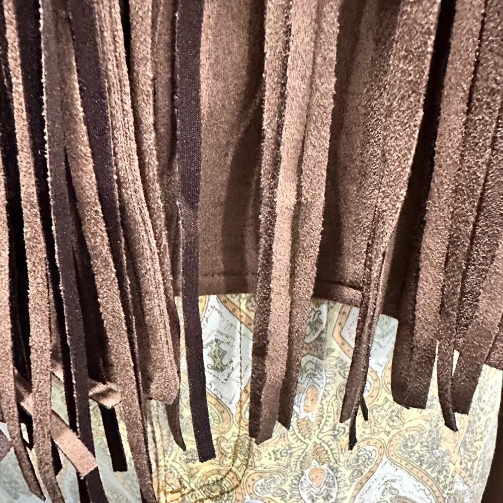 Saints & Hearts Brown Fringe Women's Suede Jacket - Picture 8 of 8